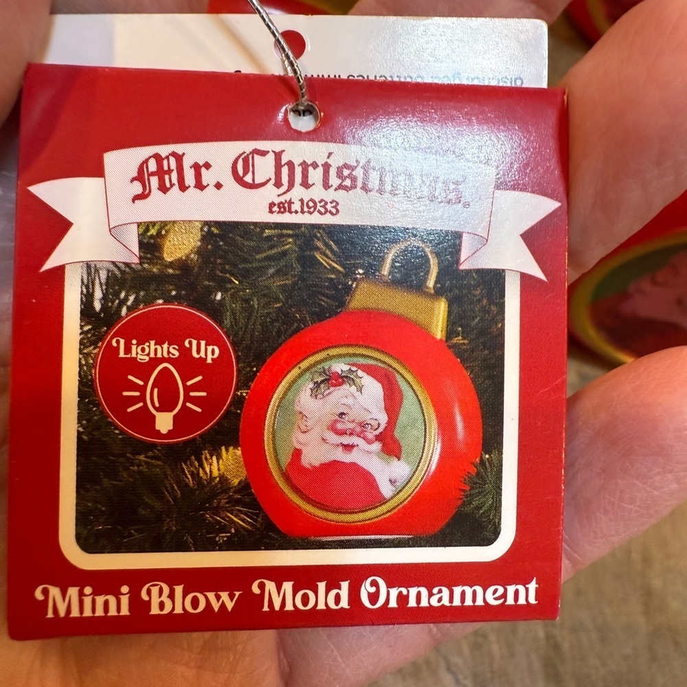 Mr. Christmas Mini Blow Mold Light Up Santa Christmas Ornament 5” Retro Holiday - Picture 12 of 12